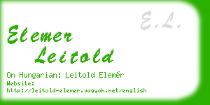 elemer leitold business card